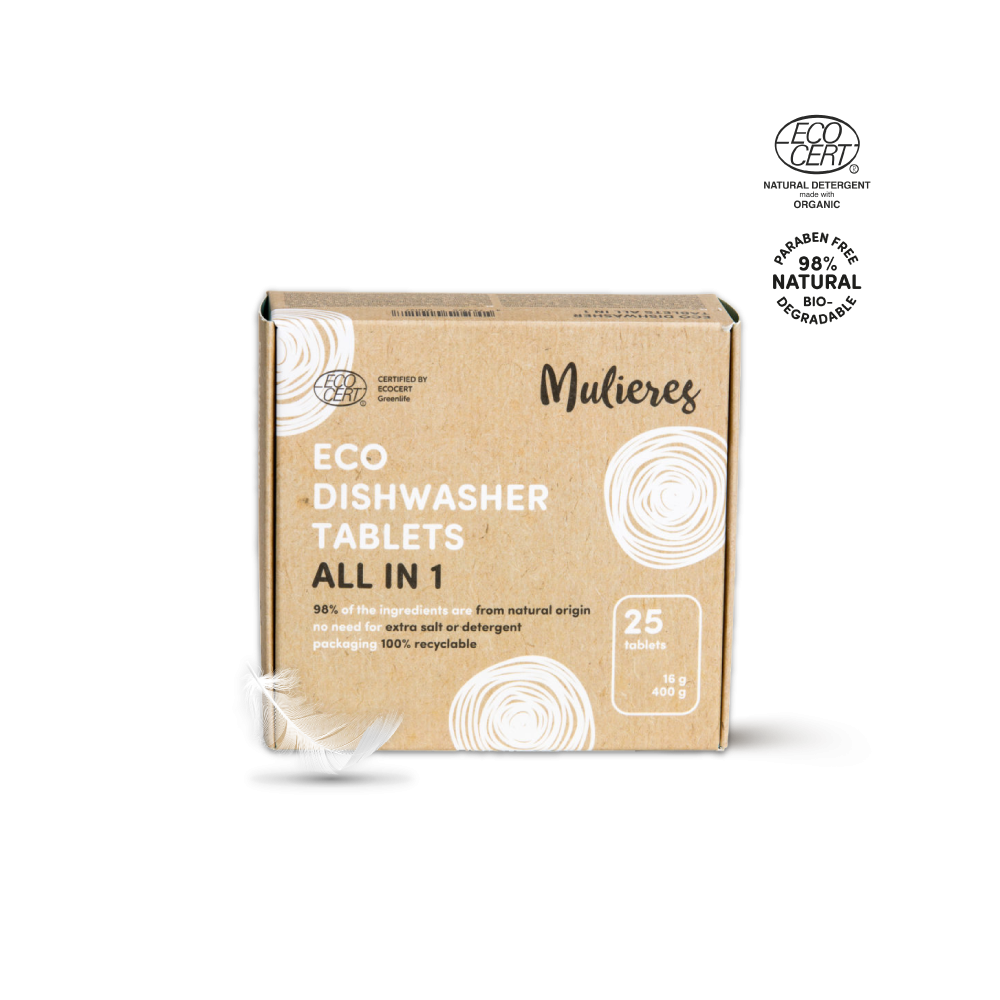 MULIERES ekologiškos indaplovių tabletės, All in 1, 25 vnt.