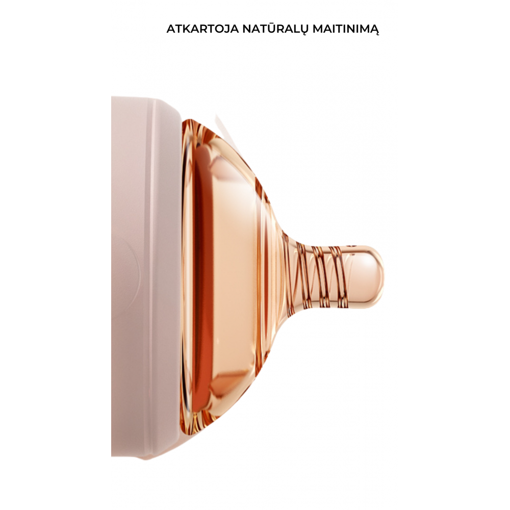 HEORSHE silikoninis buteliukas kūdikiui, 160 ml. ROŽINIS