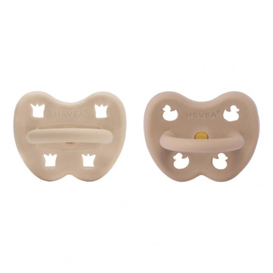 HEVEA ortodontiniai čiulptukai, SANDY NUDE - TAN BEIGE, 3-36 mėn. 2 vnt.