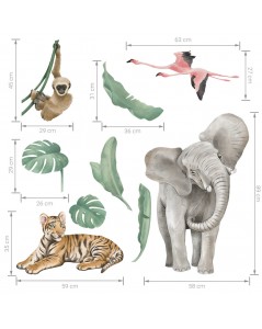 SIENŲ LIPDUKAS SAFARI GYVŪNAI I