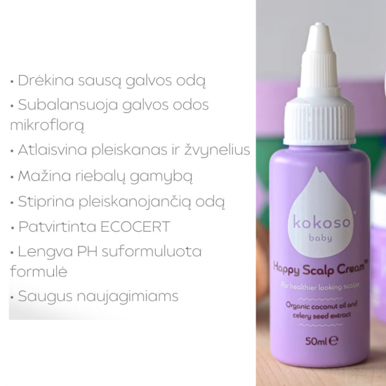 KOKOSO BABY galvos odos kremas kūdikiams, 50 ml.
