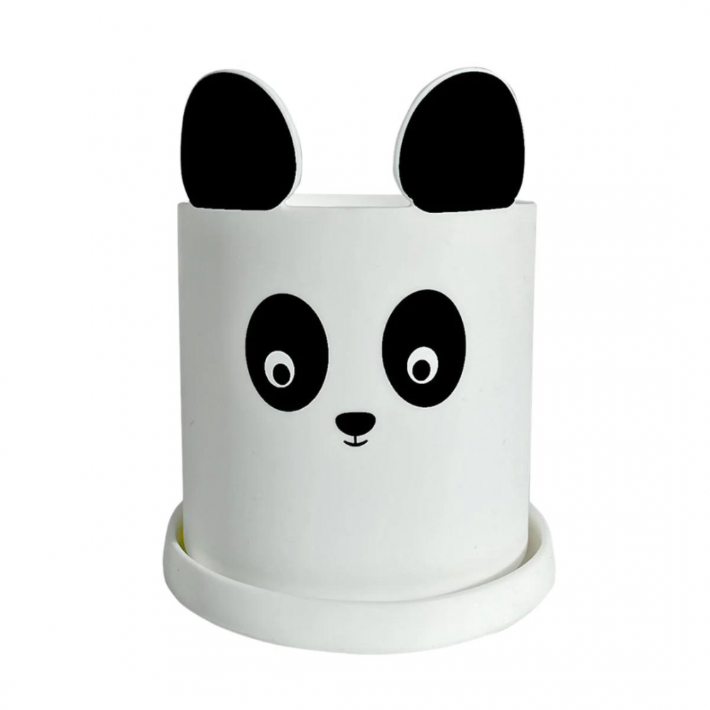 Silikoninis vazonas, PANDA, BALTA