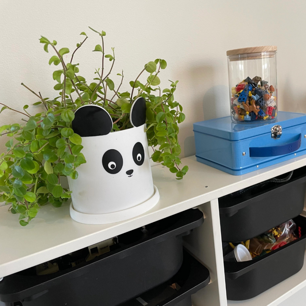 HAPPILY Silikoninis vazonas, PANDA, BALTA