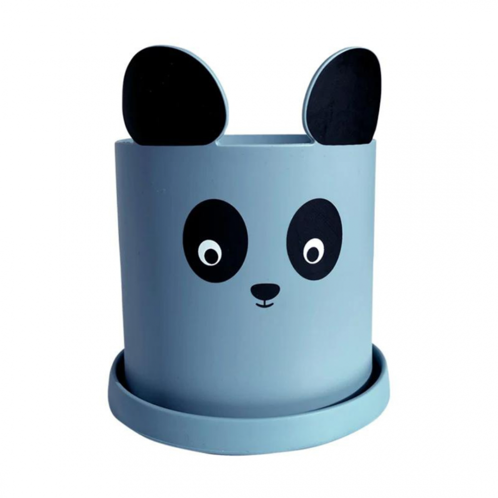 HAPPILY Silikoninis vazonas, PANDA, MELSVAS