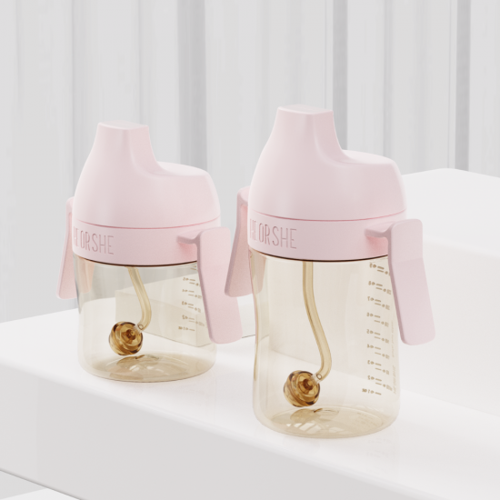 HEORSHE gertuvė kūdikiui 210 ml., 6+, ROŽINĖ