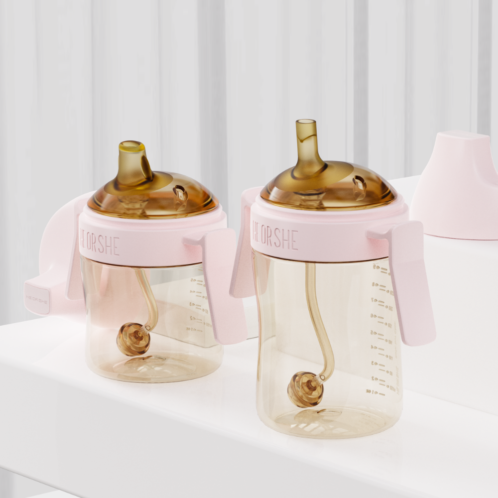 HEORSHE gertuvė kūdikiui 210 ml., 6+, ROŽINĖ