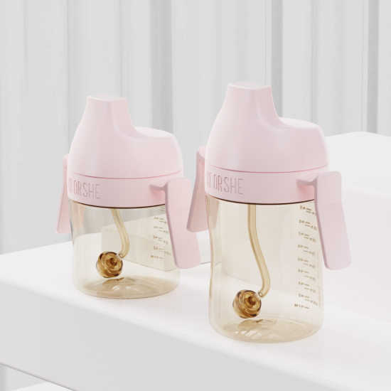 HEORSHE gertuvė kūdikiui 300 ml., 9+, ROŽINĖ