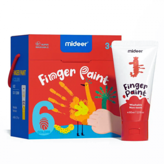 MIDEER Dažai piešimui pirštais, 6 spalvos