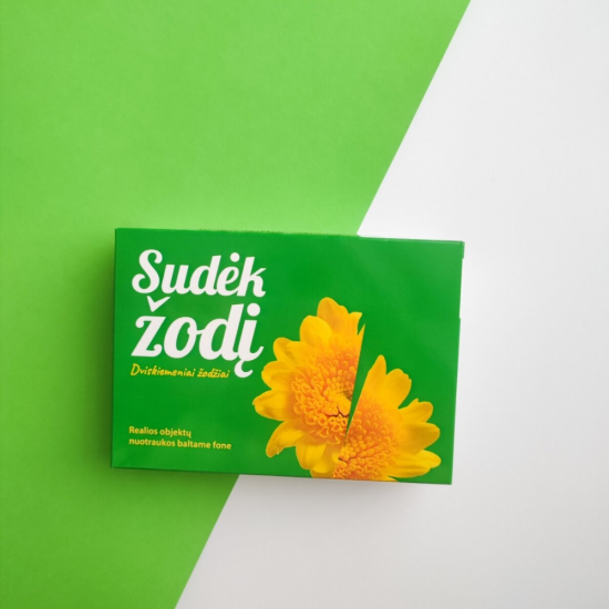 Skaitymo kortelės „Sudėk žodį. Dviskiemeniai žodžiai“