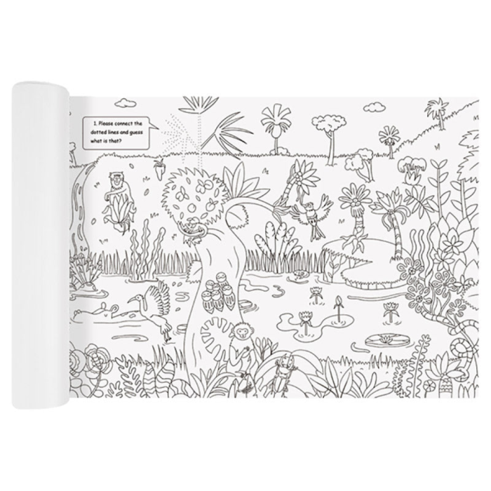 MIDEER milžiniškas spalvinimo rulonas, Džiunglės, 10 m.