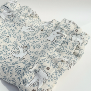 DANI&MARC muslino pledas vaikams, 100x130, balta/paukščiai