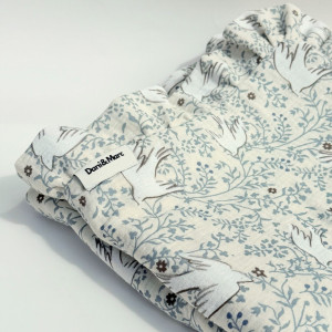 DANI&MARC muslino pledas vaikams, 100x130, balta/paukščiai