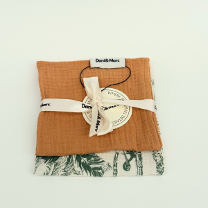 DANI&MARC muslino merliukai viengubi 30x30, 2 vnt.