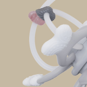 HEORSHE kosminis kramtukas – rožinė spalva, ergonomiška forma, saugus žaislas kūdikiui