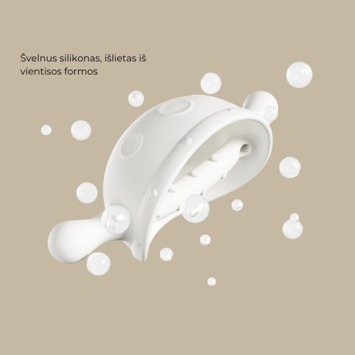 Silikoninis kramtukas kūdikiams HEORSHE EXPLORER – baltas, švelnus dantukams