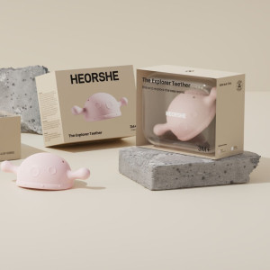 HEORSHE EXPLORER kramtukas kūdikiui, rožinė spalva – saugus dantukų dygimo metu