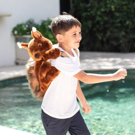 Talpi voverės kuprinė vaikams su užtrauktuku – patogi kuprinė žaislams, gertuvei ir užkandžiams.