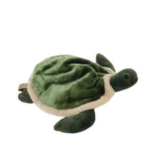 Pliušinė vėžlio kuprinė vaikui – originali dovana darželinukui su reguliuojamomis petnešomis.