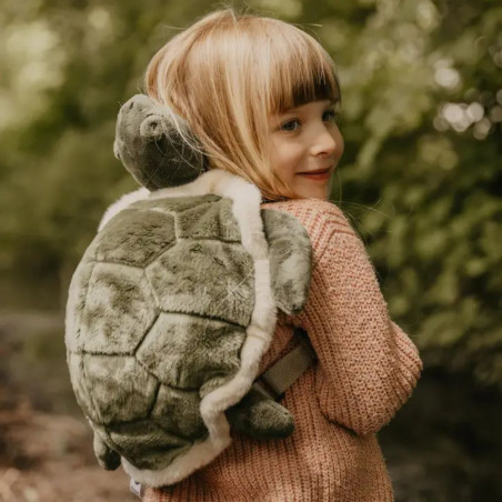 Žaisminga vėžlio kuprinė vaikams su užtrauktuku – talpi kuprinė žaislams, užkandžiams ir gertuvei.