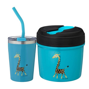 CARL OSCAR termo rinkinys vaikams ŽIRAFA – 500 ml termosas ir puodelis, praktiškas kasdieniam naudojimui ir išvykoms.