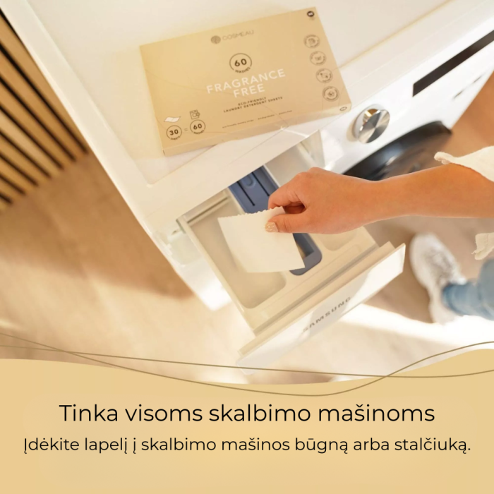 Skalbimo priemonė be plastiko – COSMEAU skalbimo lapeliai Wild Forest