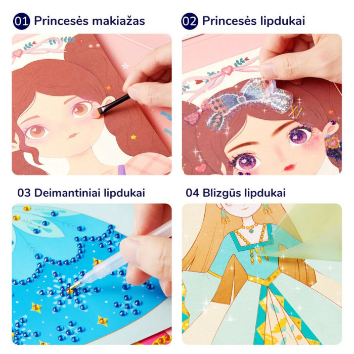 Rinkinys vaikams nuo 3 metų – 28 princesių stiliai kūrybai ir žaidimui